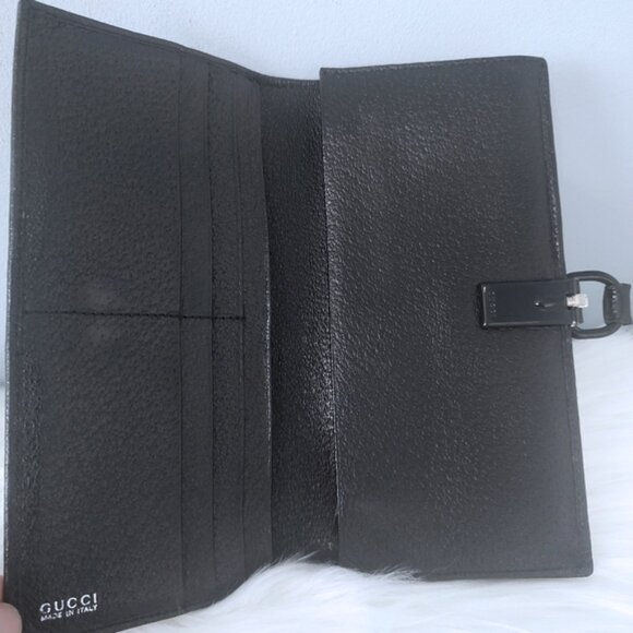 Gucci vintage horsebit textured leather wallet w/COA EUC - Picture 2 of 8